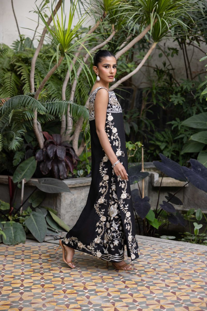 Shehrnaz - Shahkar  - SHK-1439 - Black - Korean Silk - 2 Piece