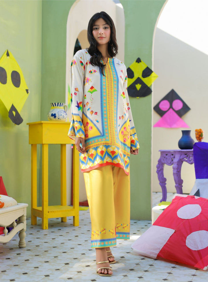 Anayra Amal - Parsley Grip Sky Petals Printed Suit For Women - 2 Piece