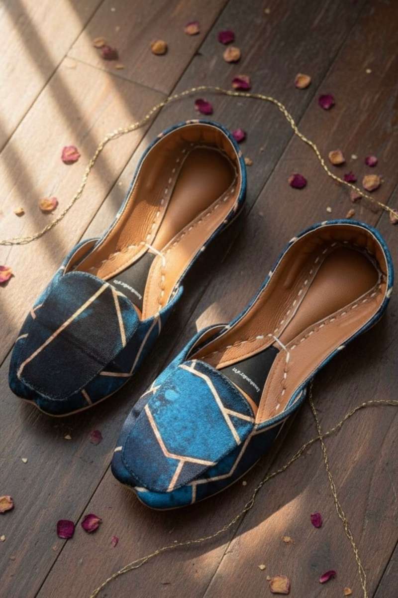Hemo Handicraft - Slate Loafers - Khussa Shoes - Velvet