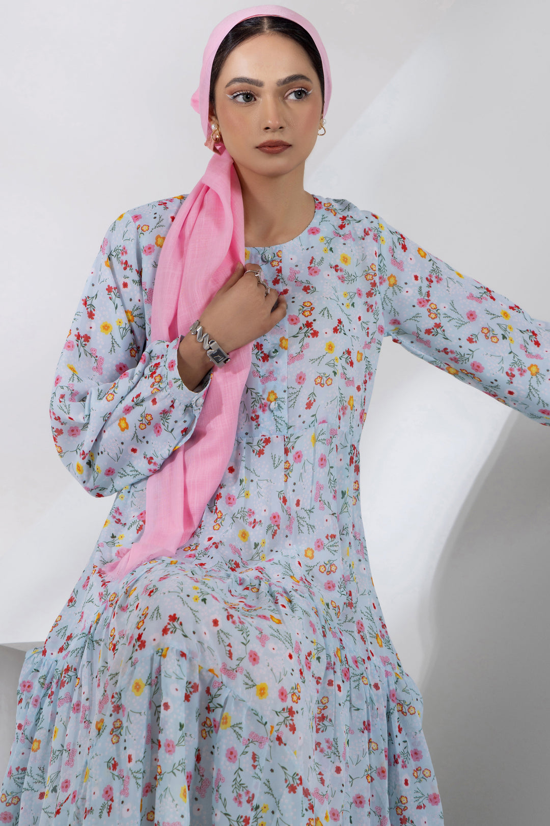 Malbus - Spring Bliss - Chiffon - Blue - Maxi - 1 Piece