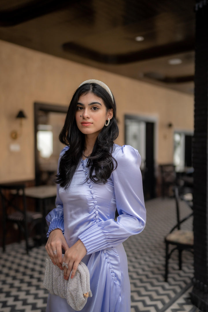 Syah - Cinder Dress - Ice Blue - Stain - 1 Piece