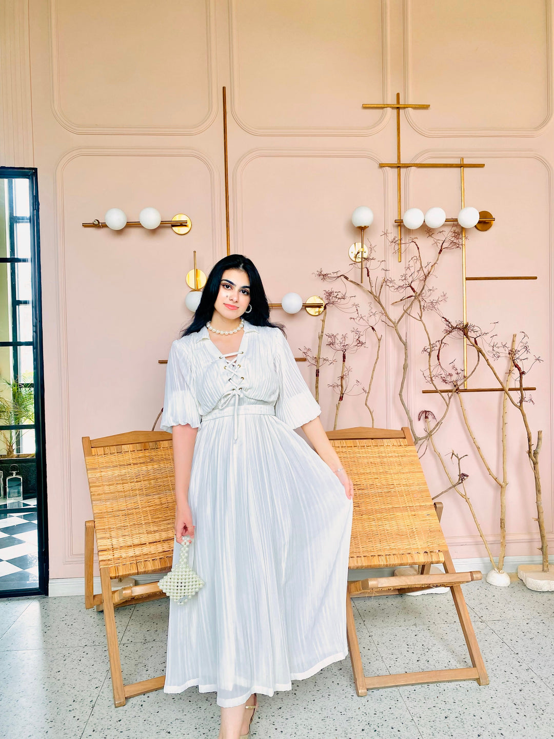 Syah - Jasmine Long Dress - White - Chiffon - 1 Piece
