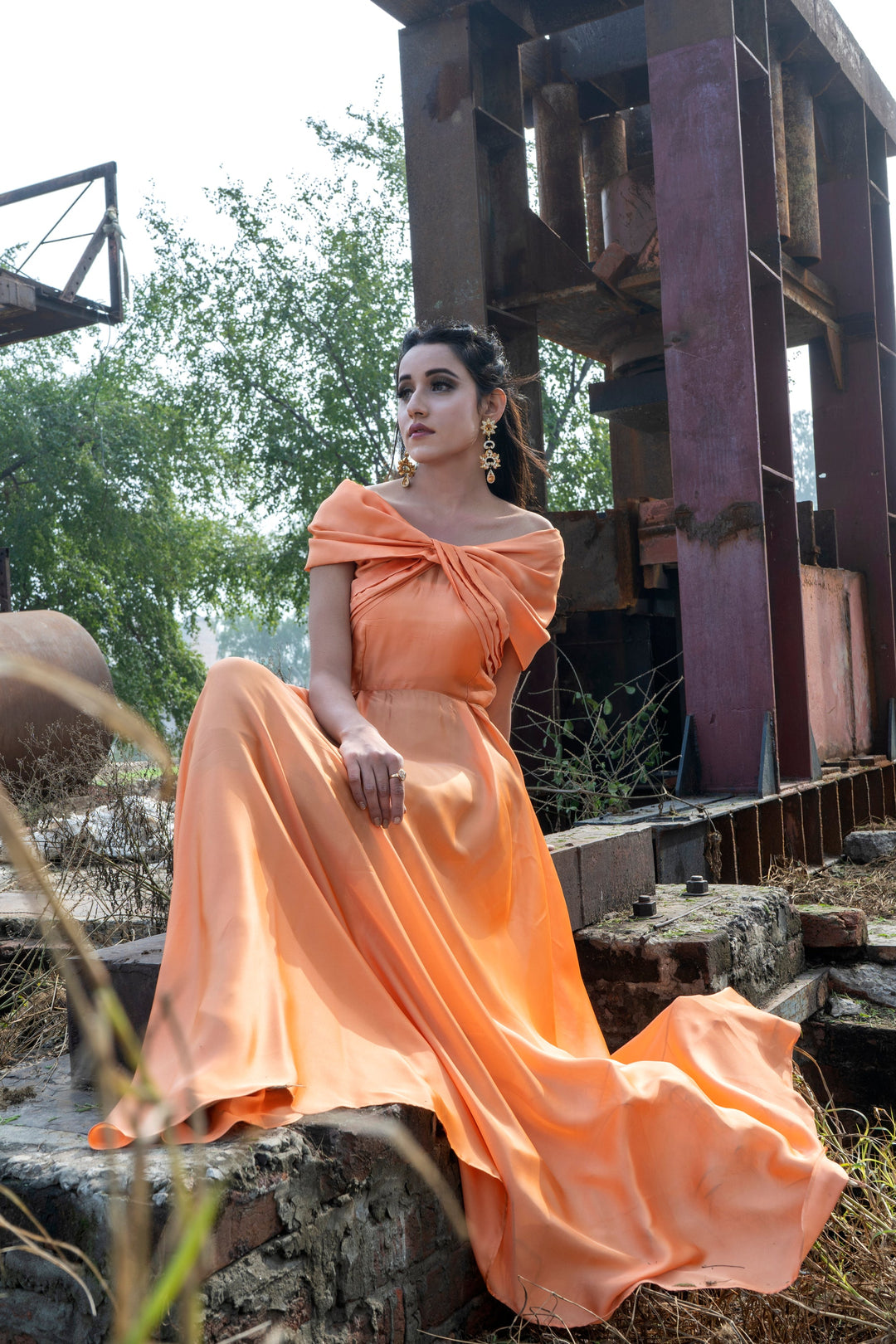 Syah - Off-Shoulder Butterfly Dress - 1 Piece
