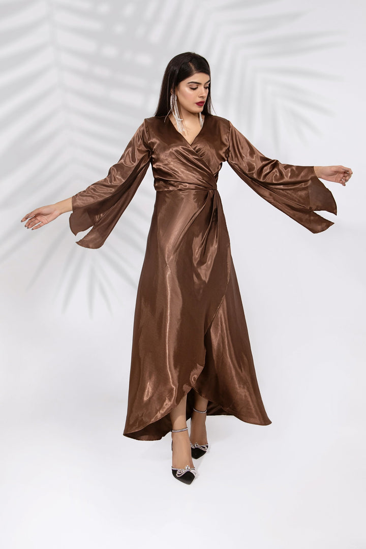 Syah - Spaghetti Straps Silk Dress - 1 Piece