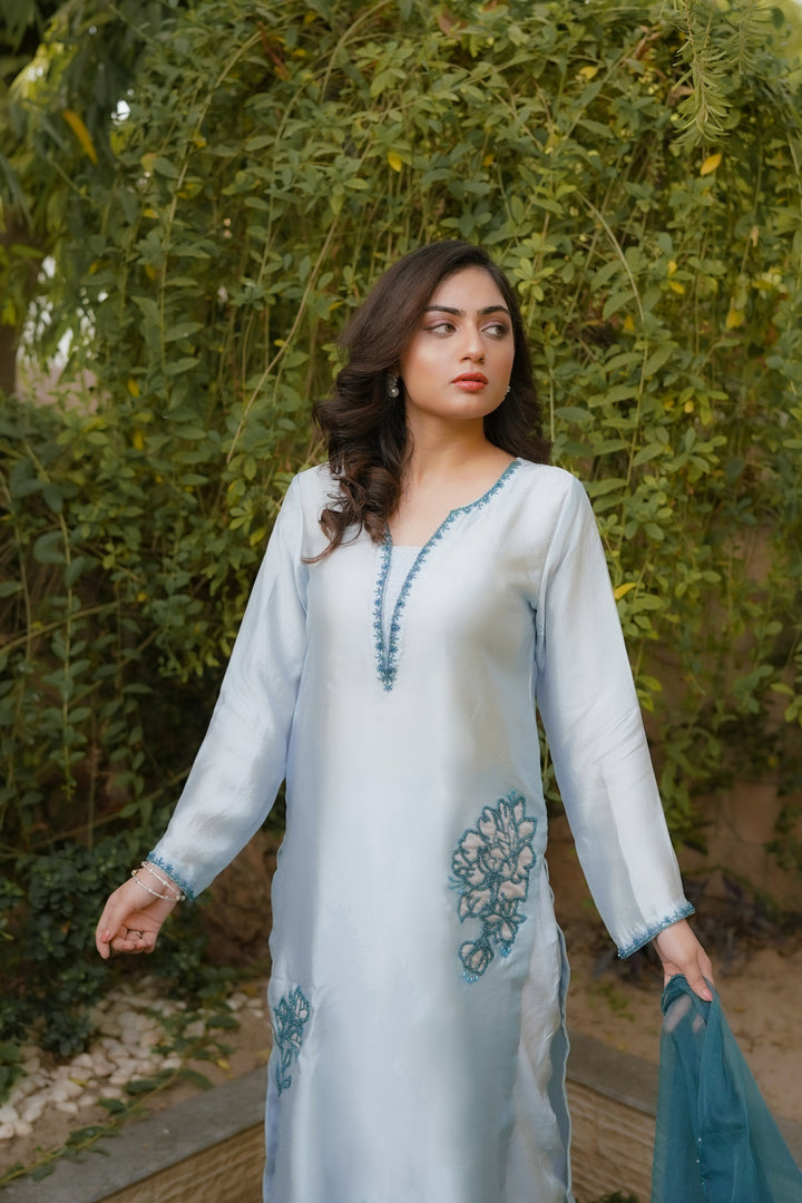 Syah - Ujala - Tissue Silk - Pastel Blue - 3 Piece