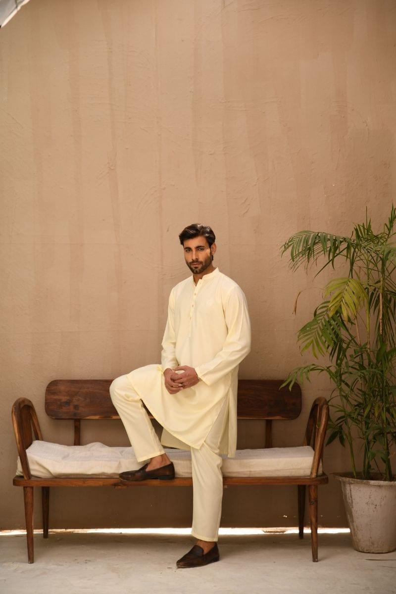 TKMANN - Peach Eastern Suit - Kurta & Pajama - Silk Cotton - 2 Piece