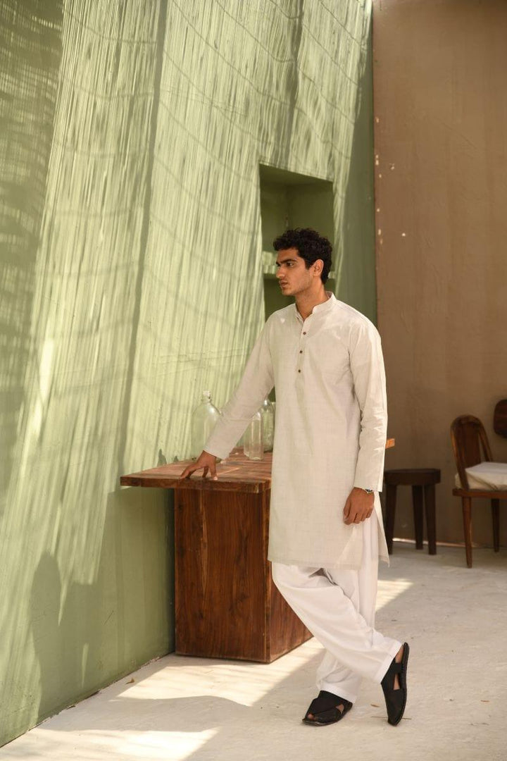 TKMANN - Silver Grey Classic Kurta - Cotton - 1 Piece