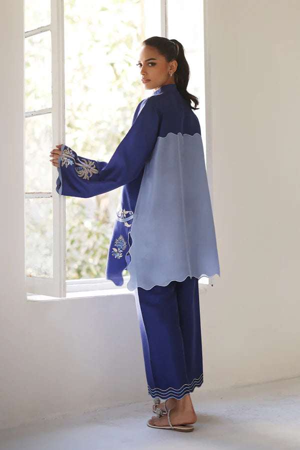 Sania Maskatiya - Tari - Raw Silk / Raw Silk - Sapphire Blue - 2 Piece