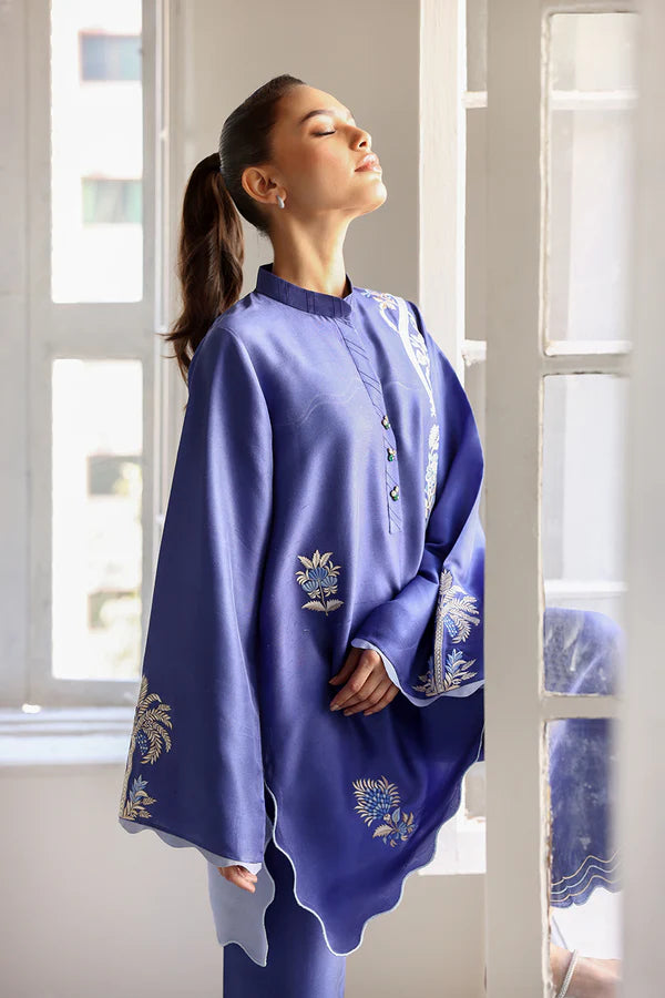 Sania Maskatiya - Tari - Raw Silk / Raw Silk - Sapphire Blue - 2 Piece