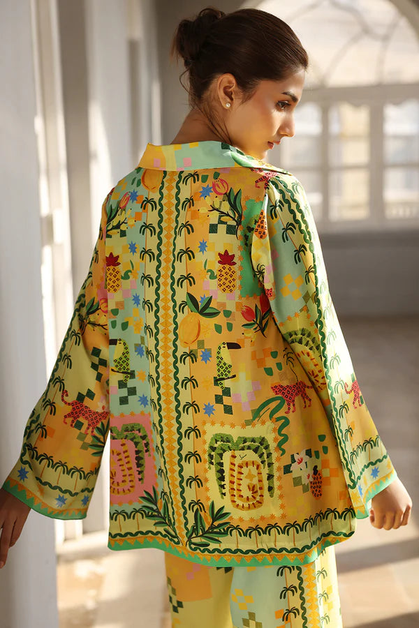 Sania Maskatiya - Tiva - Crepe , Crepe - Citrus Lime - 2 Piece