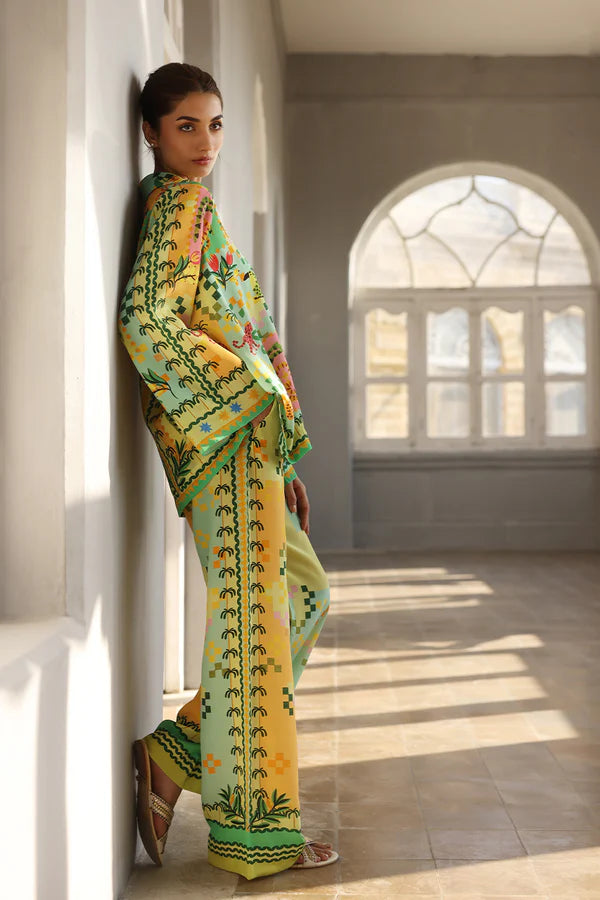 Sania Maskatiya - Tiva - Crepe , Crepe - Citrus Lime - 2 Piece