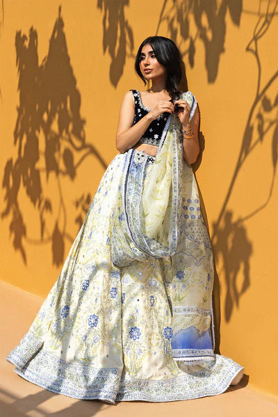 Sania Maskatiya - Umyra Velvet,Khaddi Silk,Organza Suit For Women - Cream 3 Piece