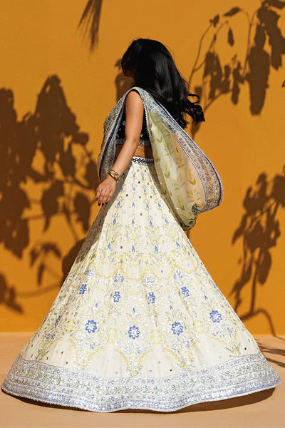 Sania Maskatiya - Umyra Velvet,Khaddi Silk,Organza Suit For Women - Cream 3 Piece