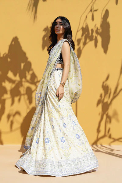 Sania Maskatiya - Umyra Velvet,Khaddi Silk,Organza Suit For Women - Cream 3 Piece