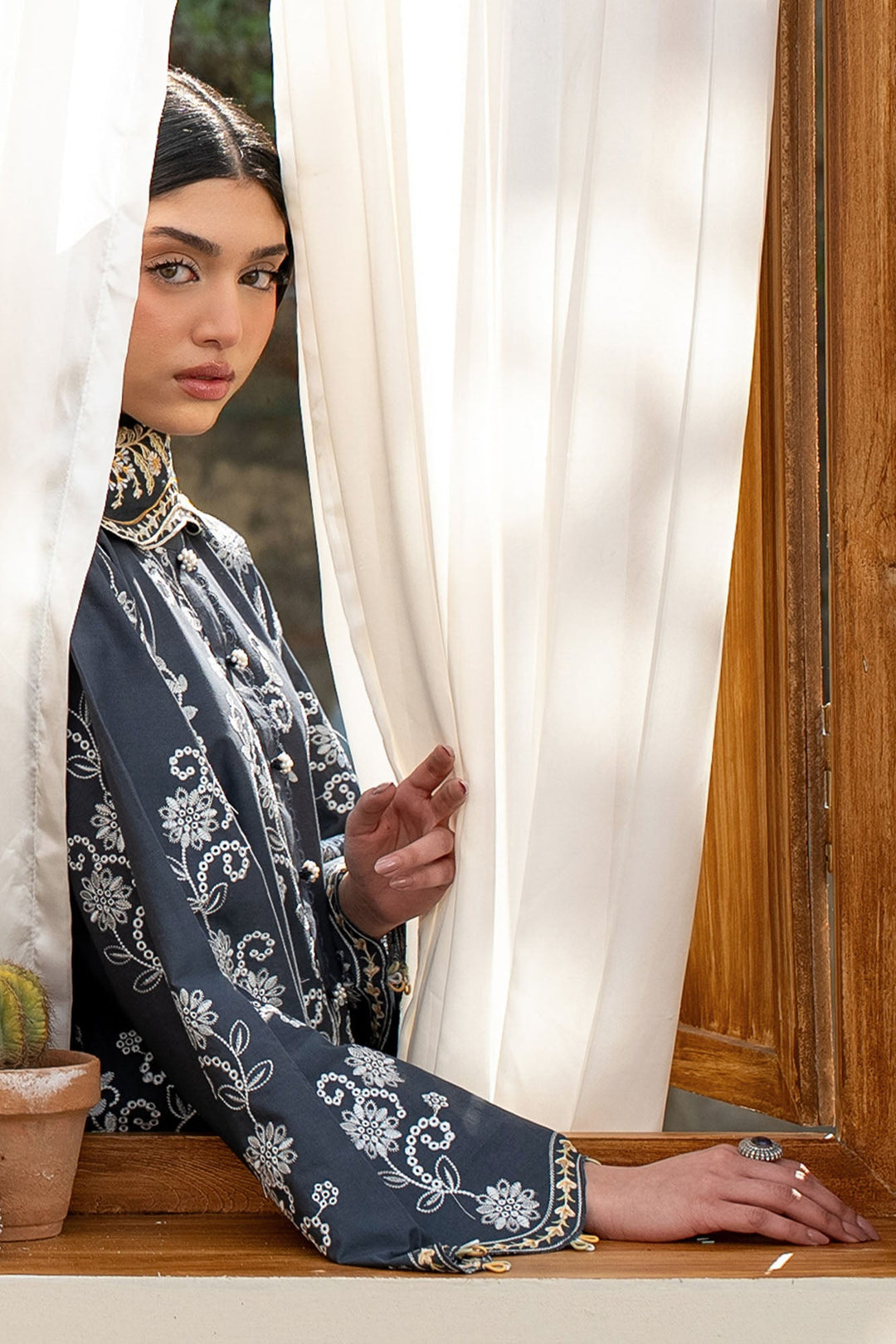 Cross Stitch - Lawn Ombre Blue Unstitch Suit For Women - 3 Piece