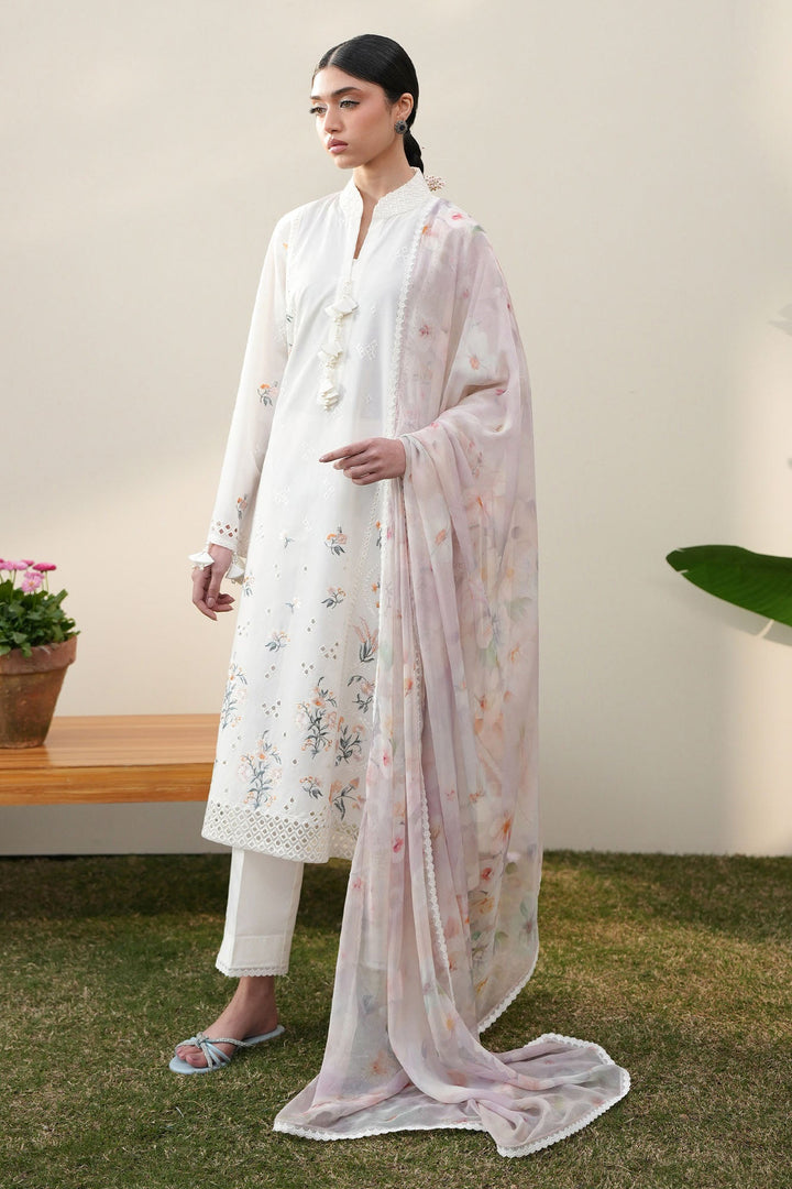 Cross Stitch - Lawn Pristine Ivory Unstitch Suit For Women - 3 Piece