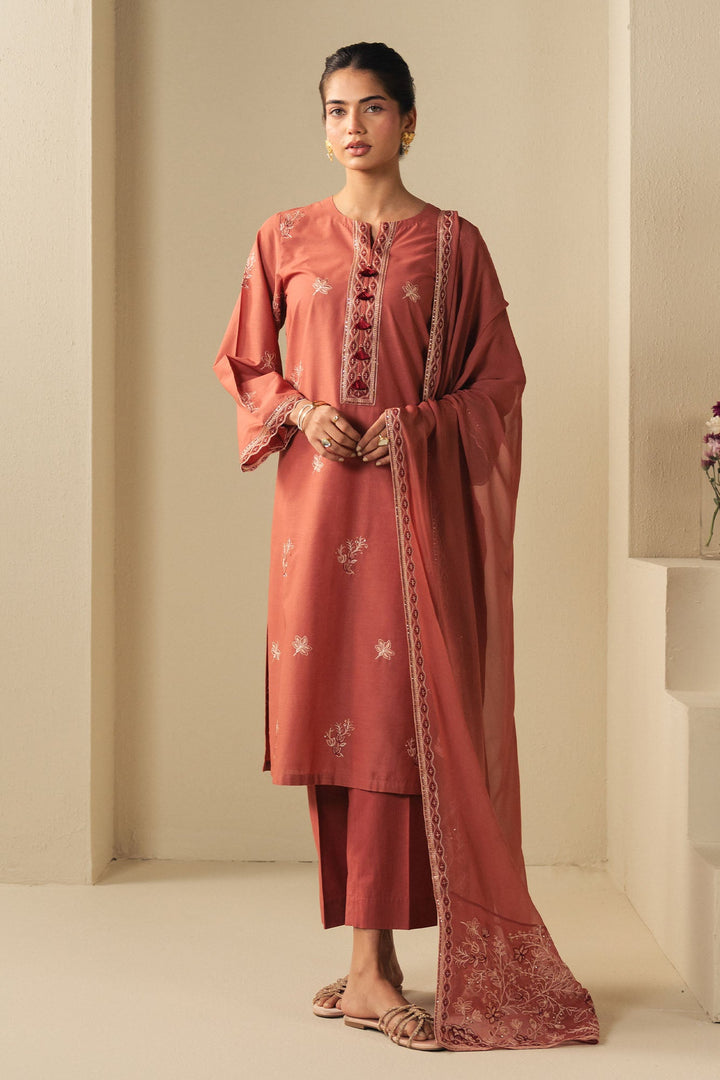 Cross Stitch - Lawn Vintage Rose Suit For Women - Peach - 2 Piece - Studio by TCS