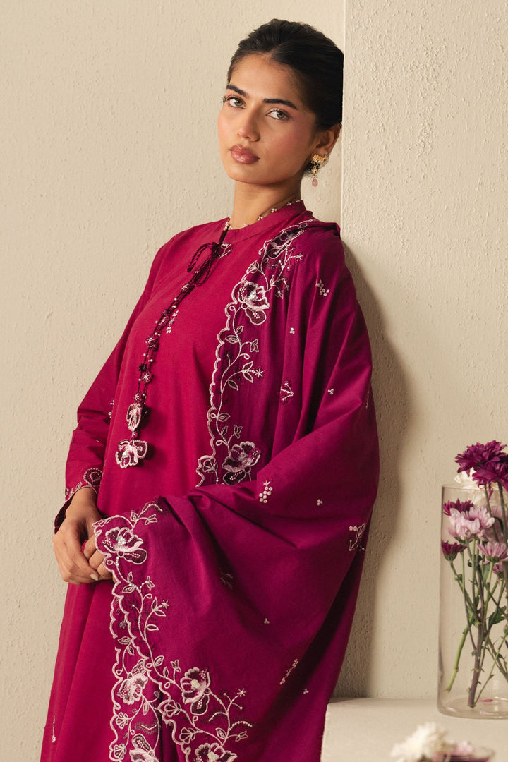 Cross Stitch - Lawn Cherries Jubilee Suit For Women - Pink - 2 Piece - Studio by TCS