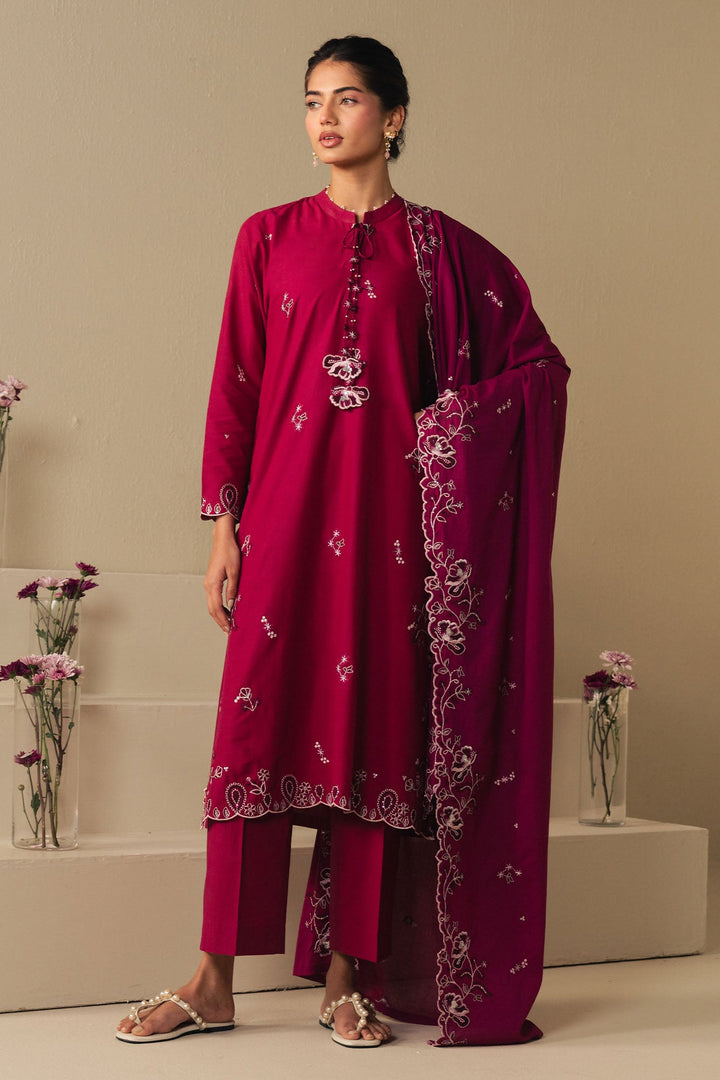 Cross Stitch - Lawn Cherries Jubilee Suit For Women - Pink - 2 Piece - Studio by TCS