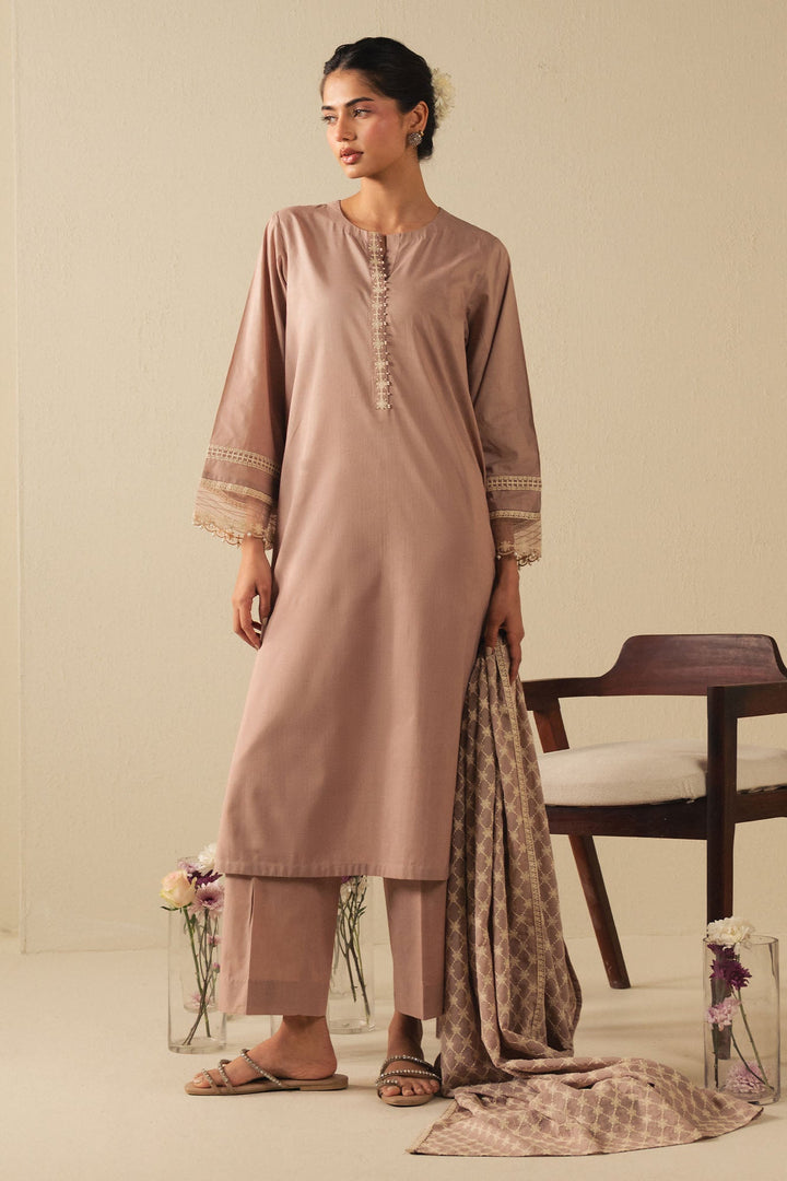 Cross Stitch - Lawn Mauve Whisper Suit For Women - Purple - 2 Piece - Studio by TCS