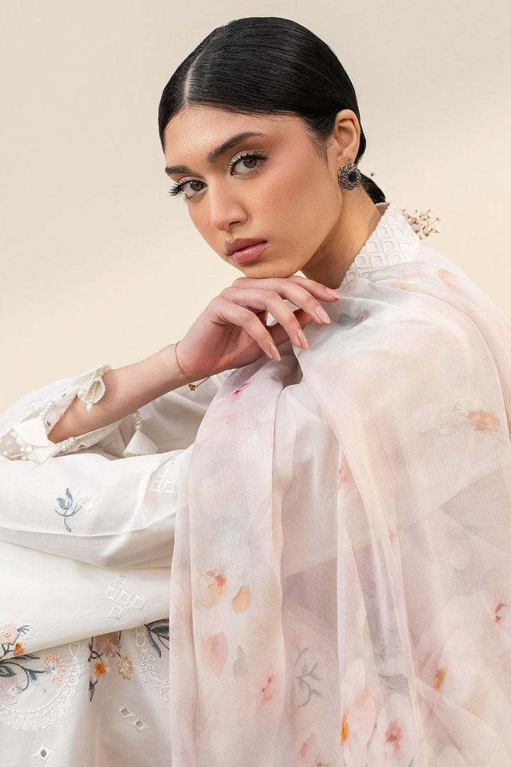 Cross Stitch - Lawn Pristine Ivory Unstitch Suit For Women - 3 Piece