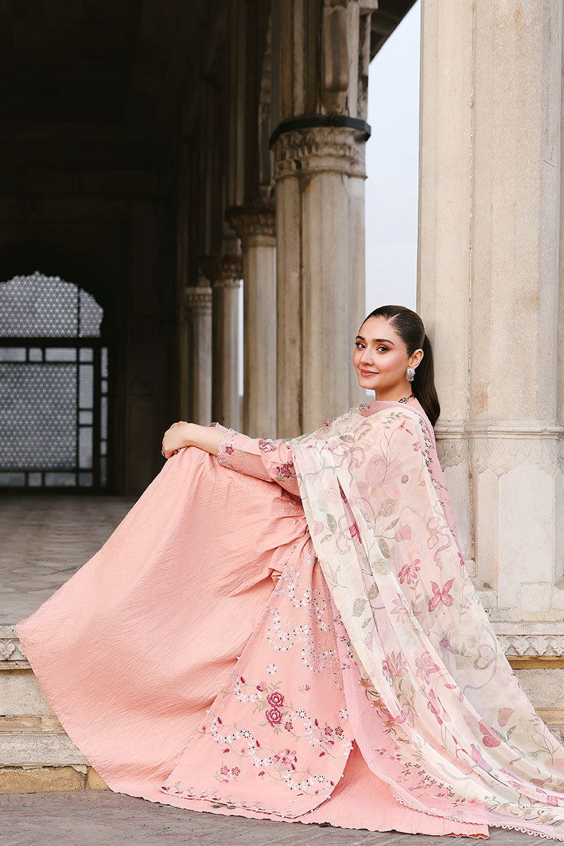 Cross Stitch - Lawn Dusky Rose Unstitch Suit For Women - 3 Piece