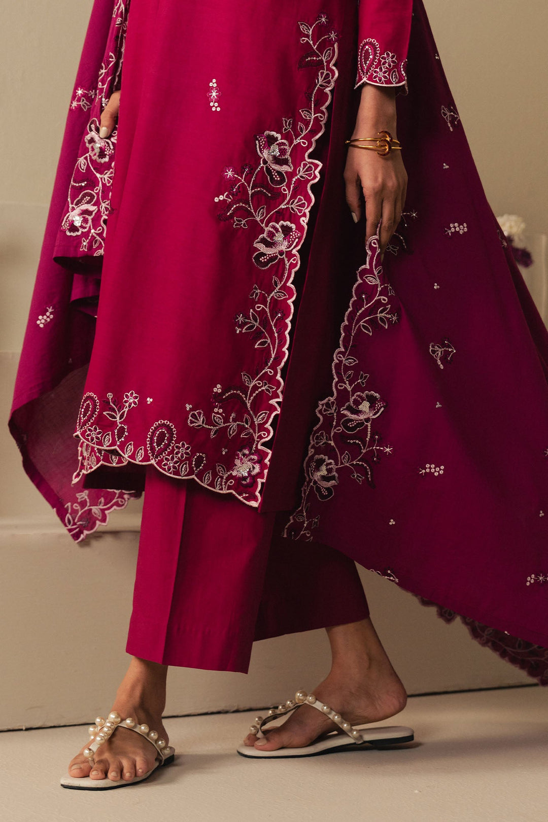 Cross Stitch - Lawn Cherries Jubilee Suit For Women - Pink - 2 Piece - Studio by TCS