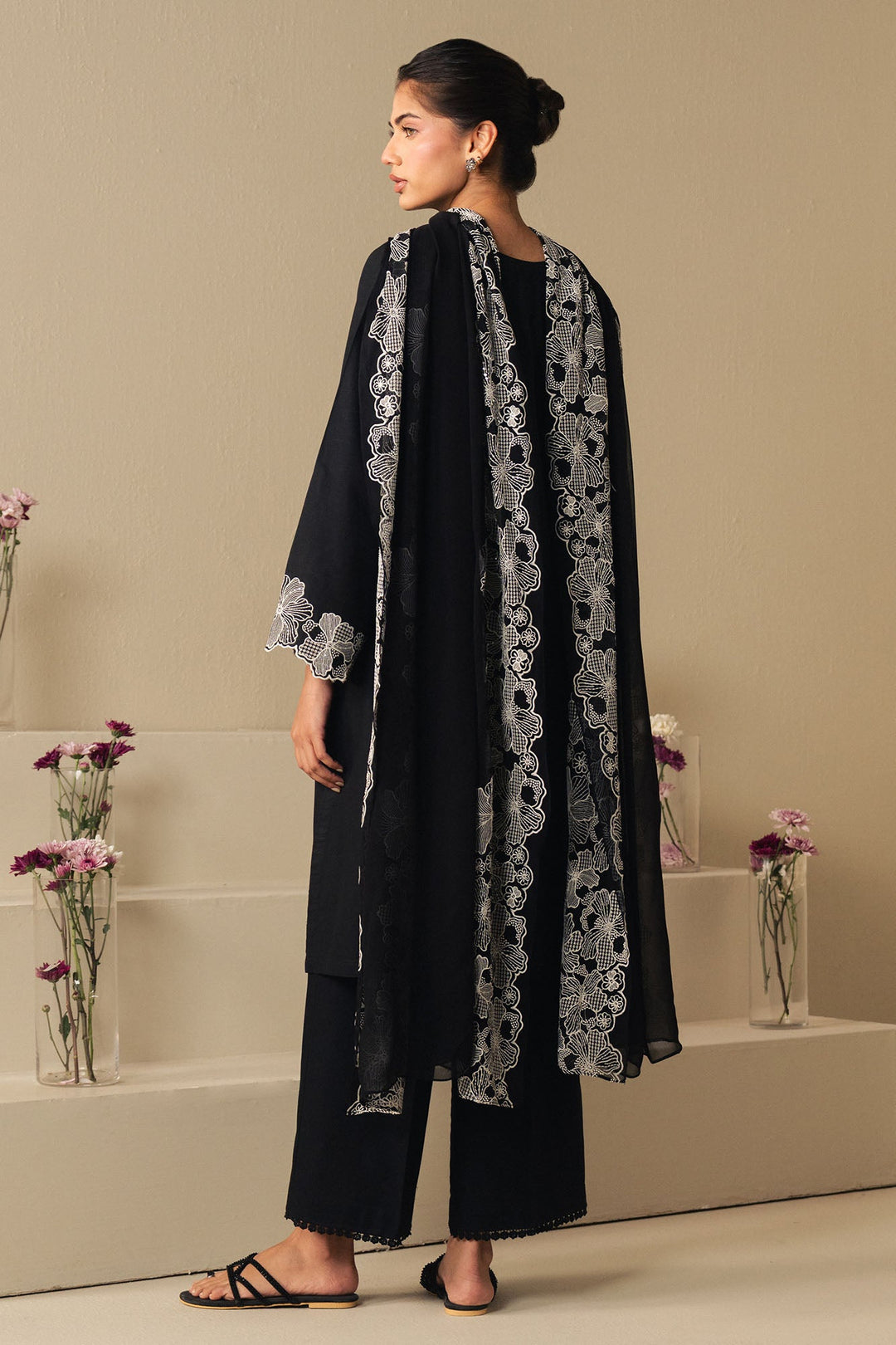 Cross Stitch - Lawn Luxe Noir Suit For Women - Black - 2 Piece - Studio by TCS