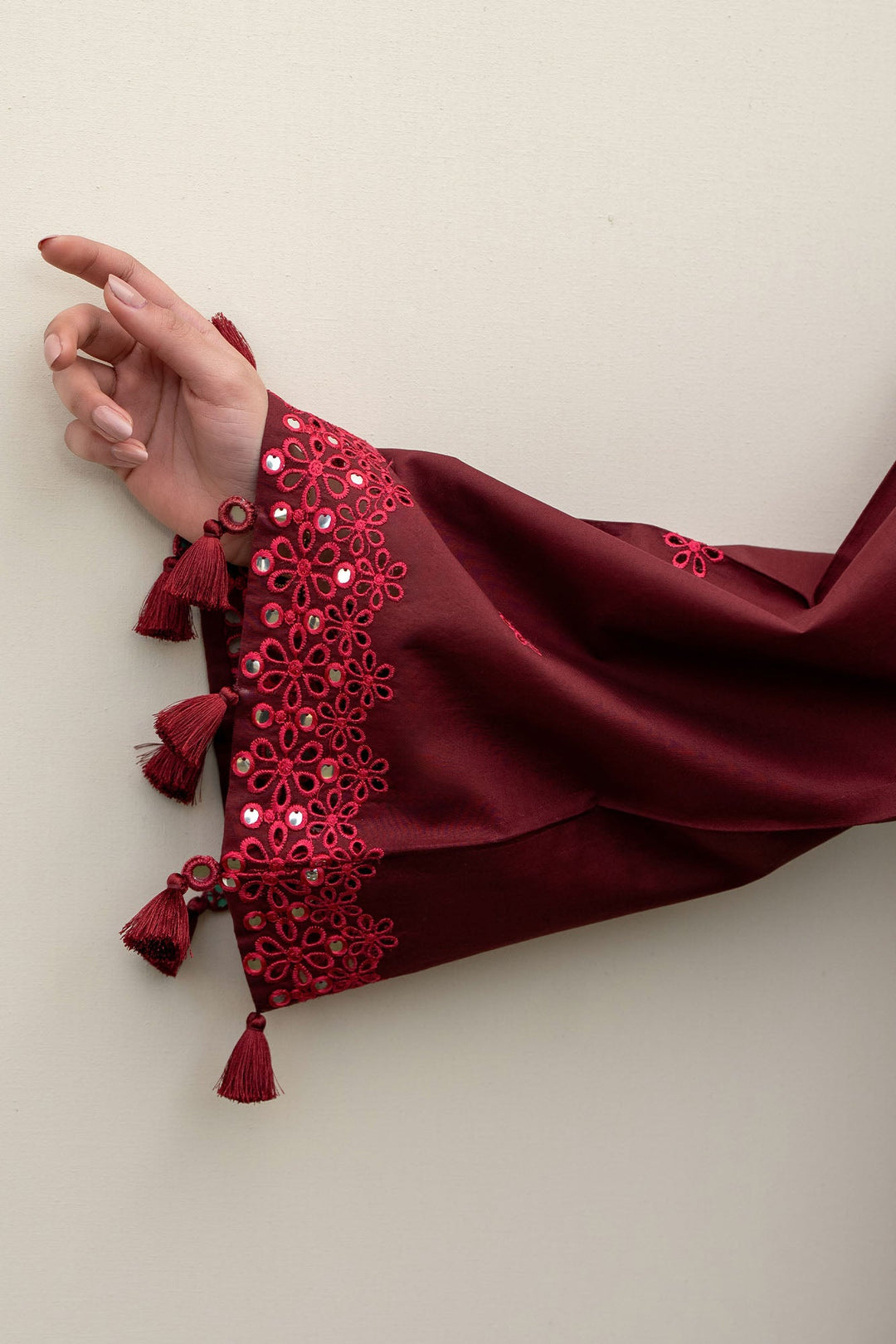 Cross Stitch - Lawn Windsor Red Unstitch Suit For Women - 3 Piece