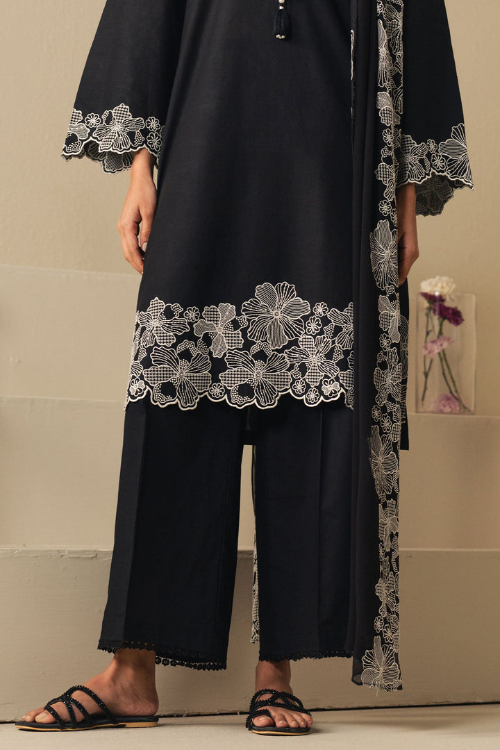 Cross Stitch - Lawn Luxe Noir Suit For Women - Black - 2 Piece - Studio by TCS
