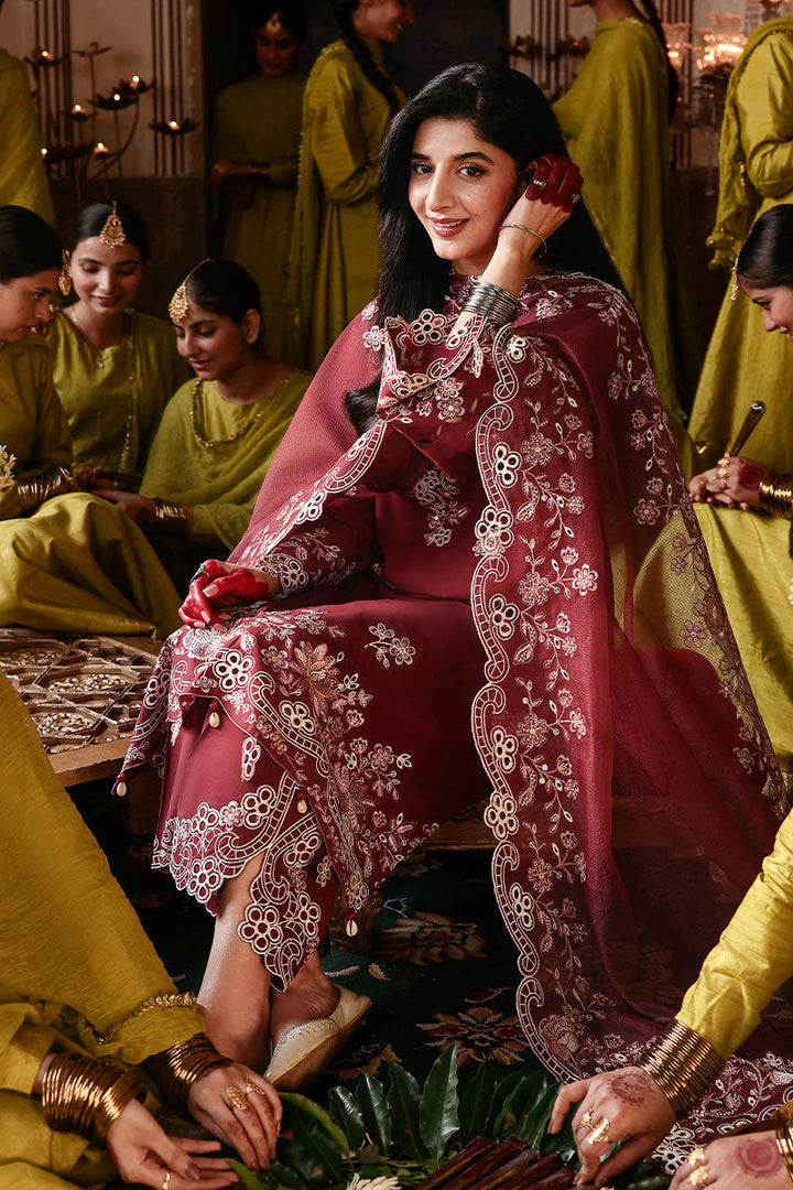 Cross Stitch - Lawn Crimson Drape Unstitch Suit For Women - 3 Piece