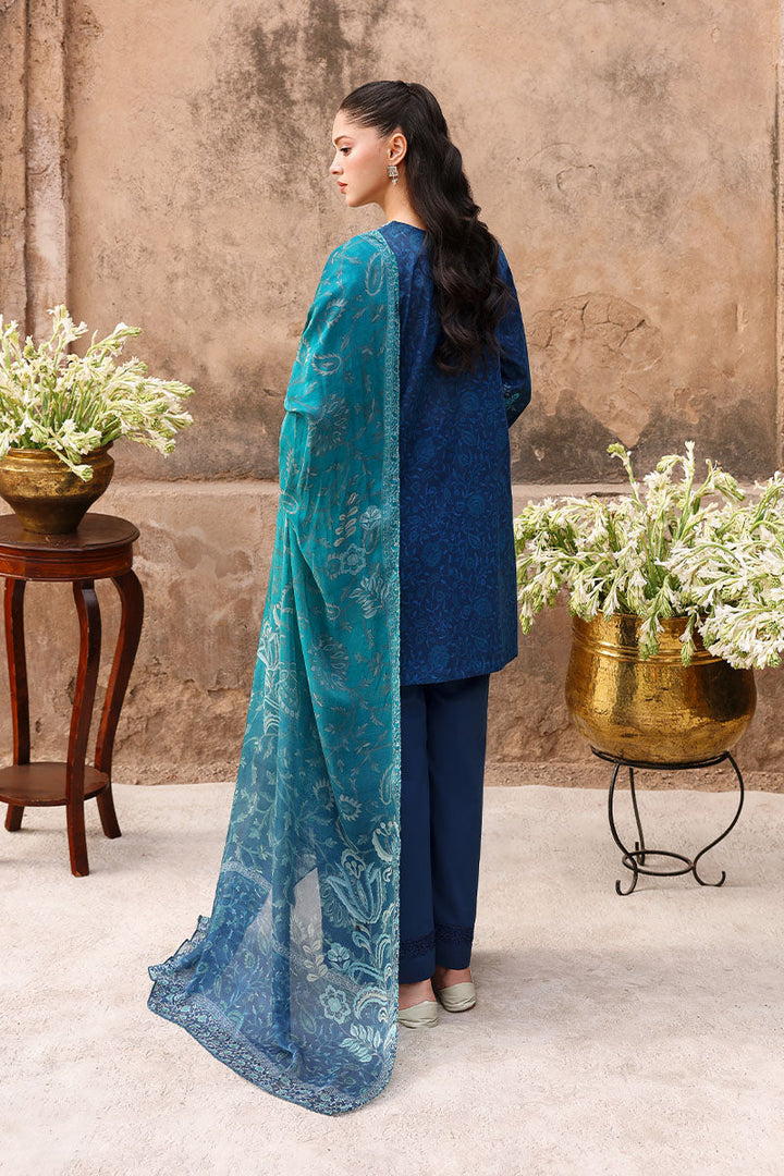 Cross Stitch - Lawn Prussian Waves Unstitch Suit For Women - 3 Piece