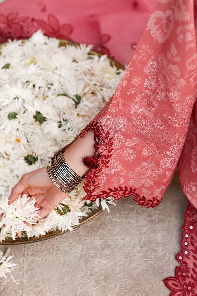 Cross Stitch - Lawn Peach Atelier Unstitch Suit For Women - 3 Piece