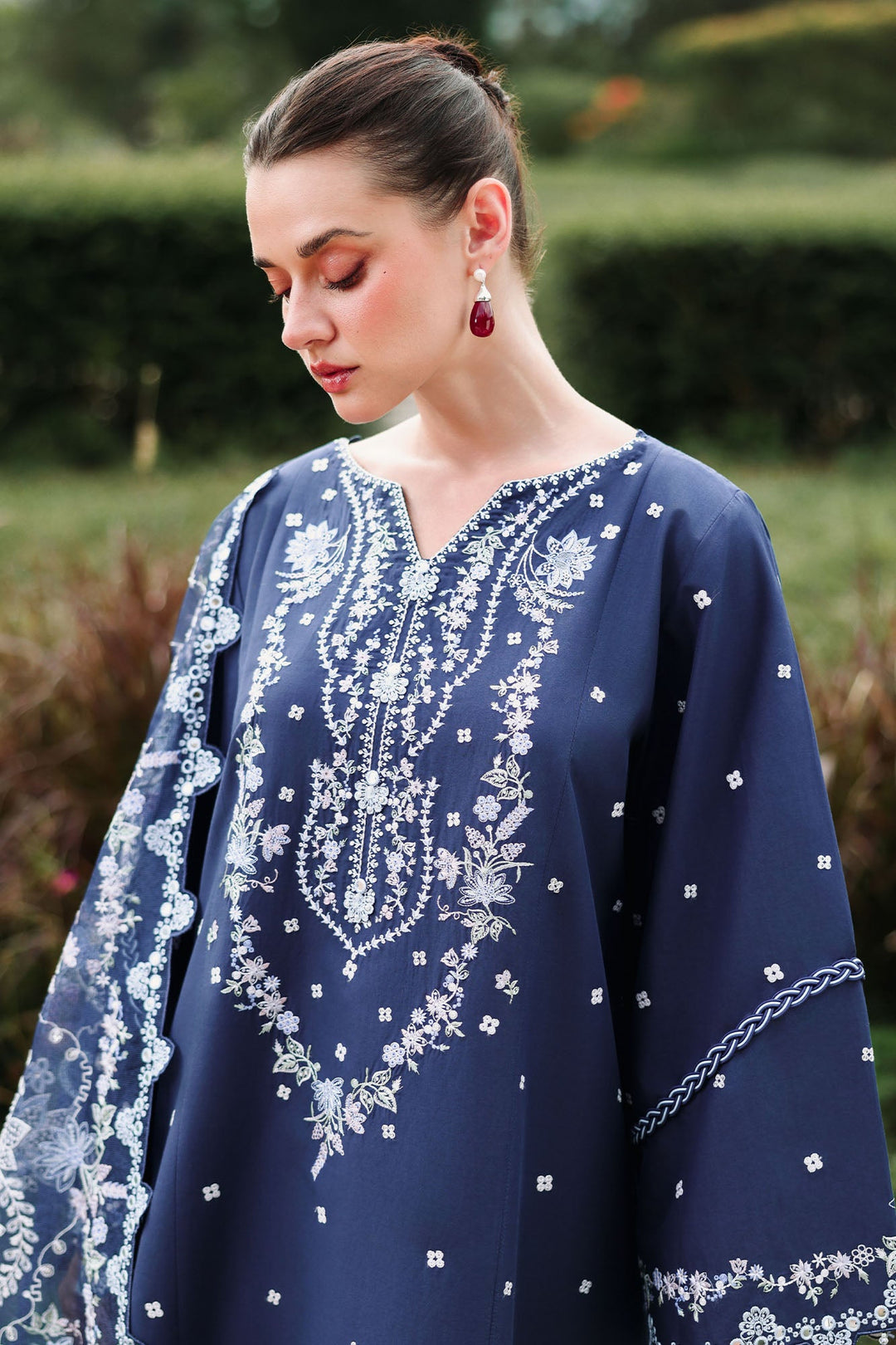 Cross Stitch - Midnight Aura Lawn Unstitch Suit For Women - 3 Piece - Studio by TCS