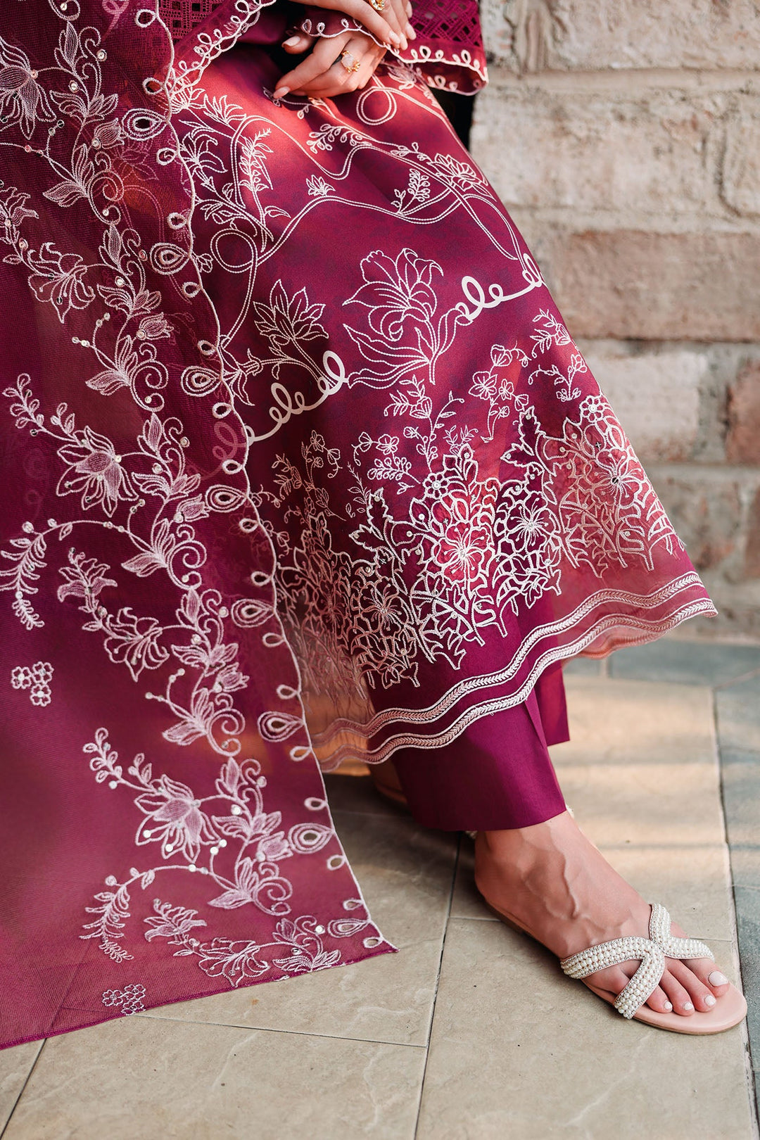 Cross Stitch - PLUM ESSENCE Lawn Unstitch Suit For Women - 3 Piece - Studio by TCS