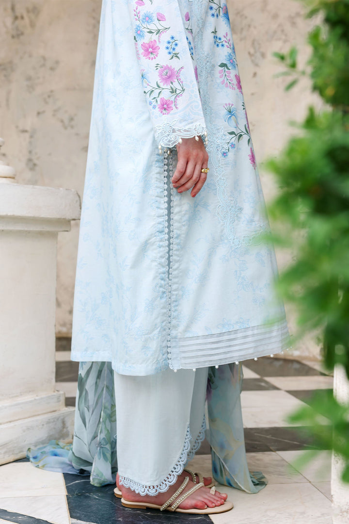 Cross Stitch - Aqua Glint Lawn Unstitch Suit For Women - 3 Piece - Studio by TCS