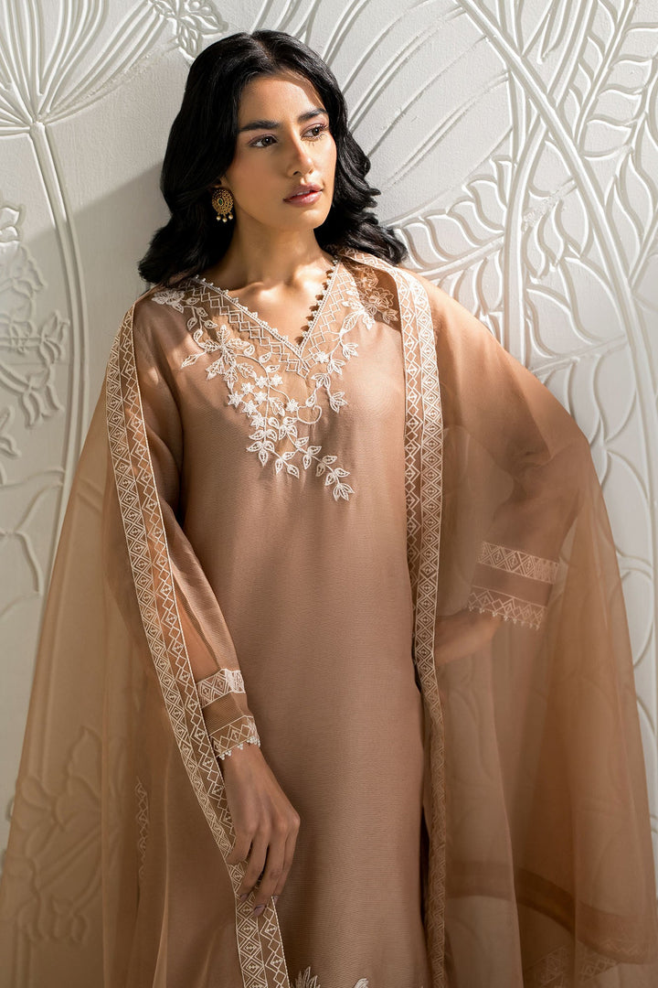 Cross Stitch - Cotton Ivory Dune Suit For Women - Brown - 2 Piece - Studio by TCS