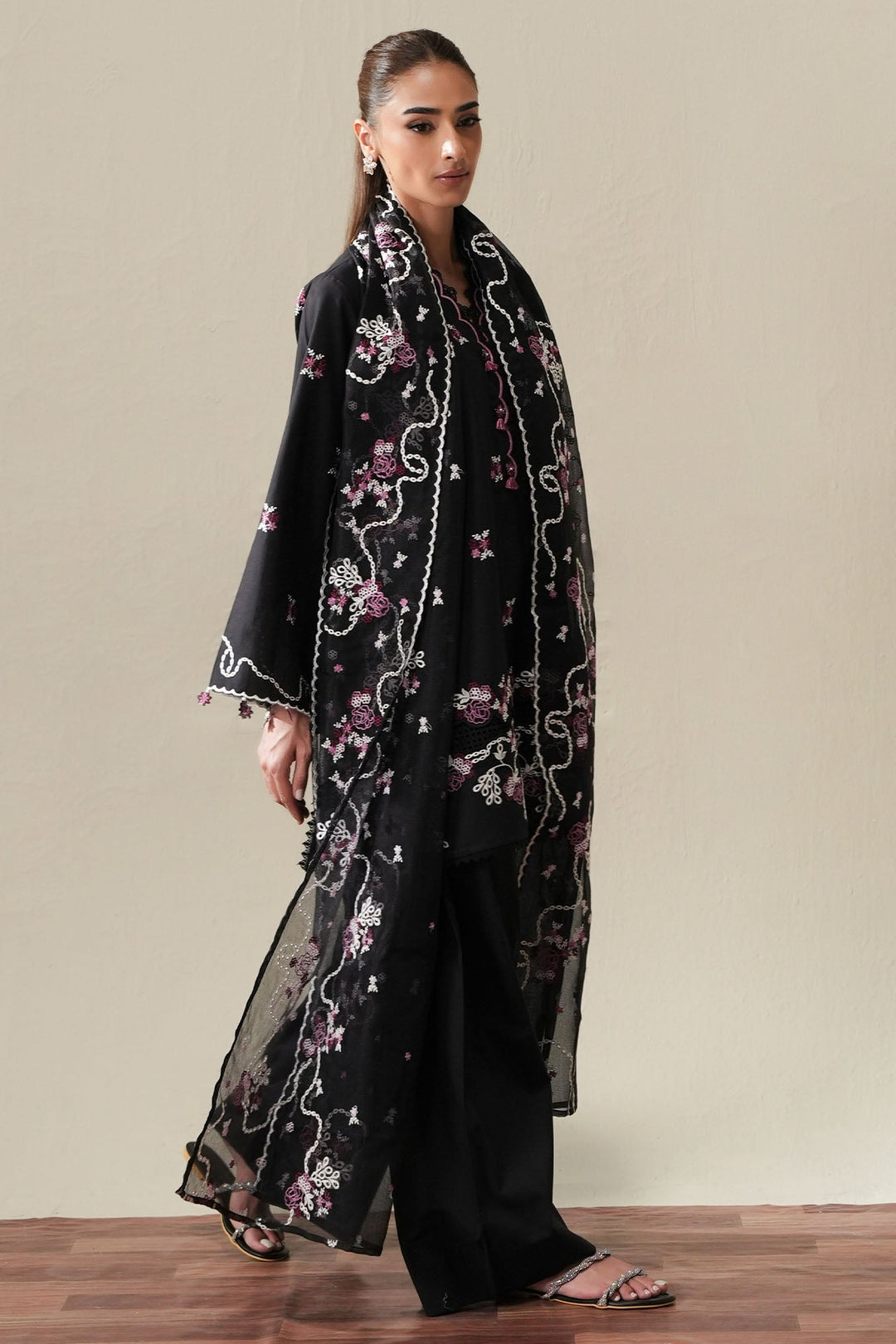 Cross Stitch EBONY MIST Unstitched Black 3 Piece