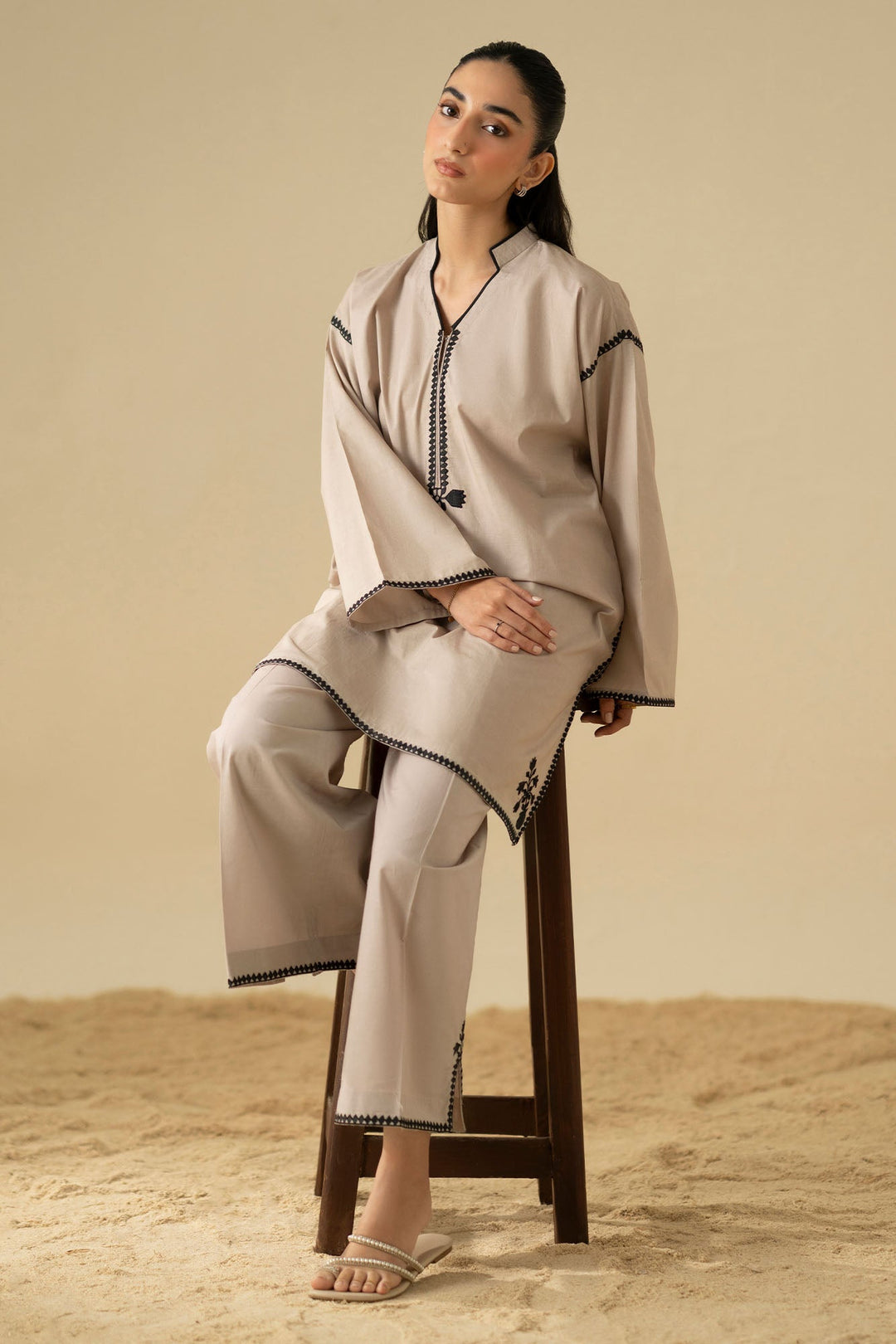 Cross Stitch Sand Dune 2 Piece Suit Beige