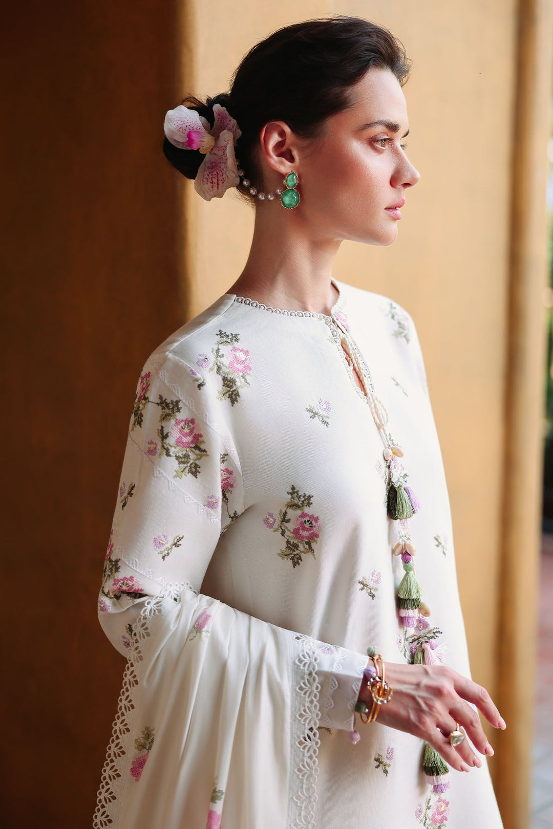 Cross Stitch - Garden Ivory Lawn Unstitch Suit For Women - 3 Piece - Studio by TCS