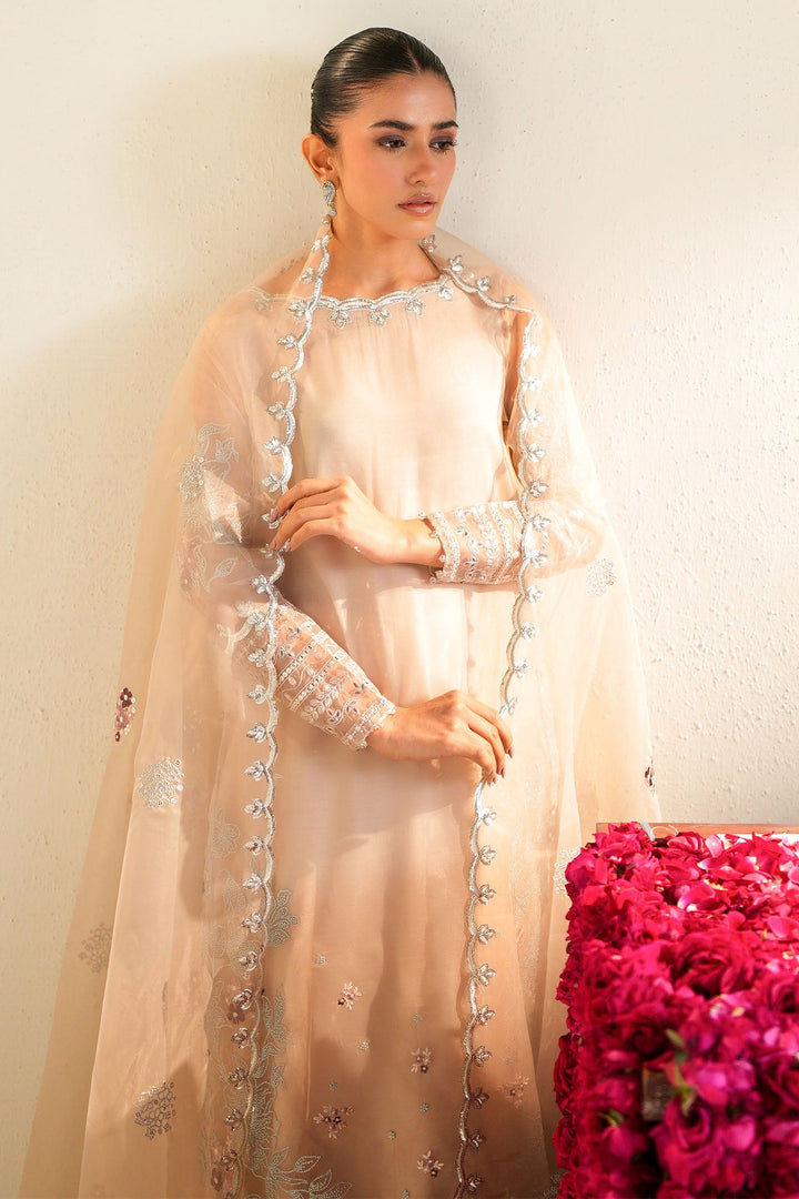 Cross Stitch - Organza Moonlit Dune Suit For Women - Beige - 3 Piece - Studio by TCS