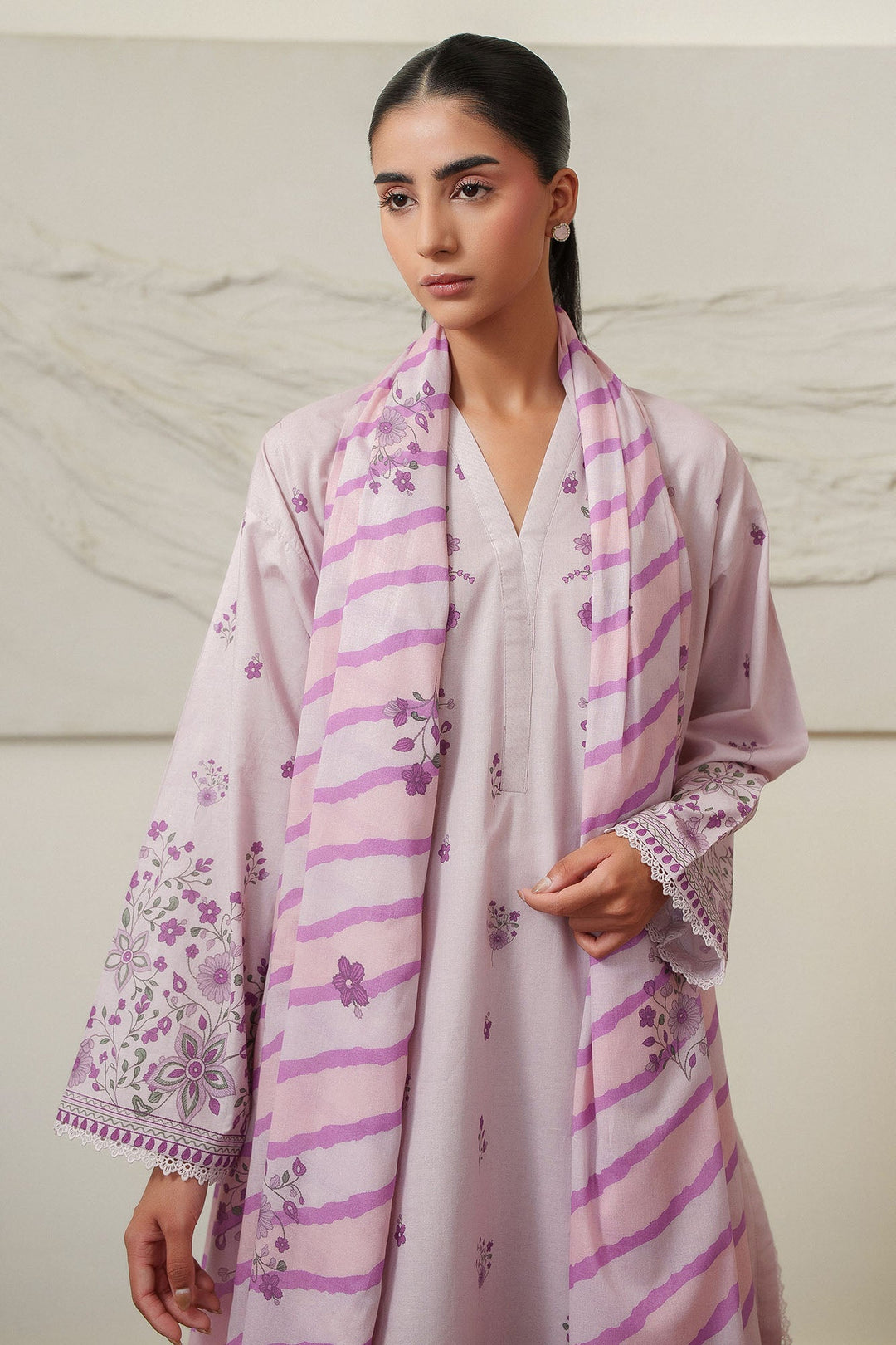 Cross Stitch SPRING LILAC Unstitched Purple 3 Piece