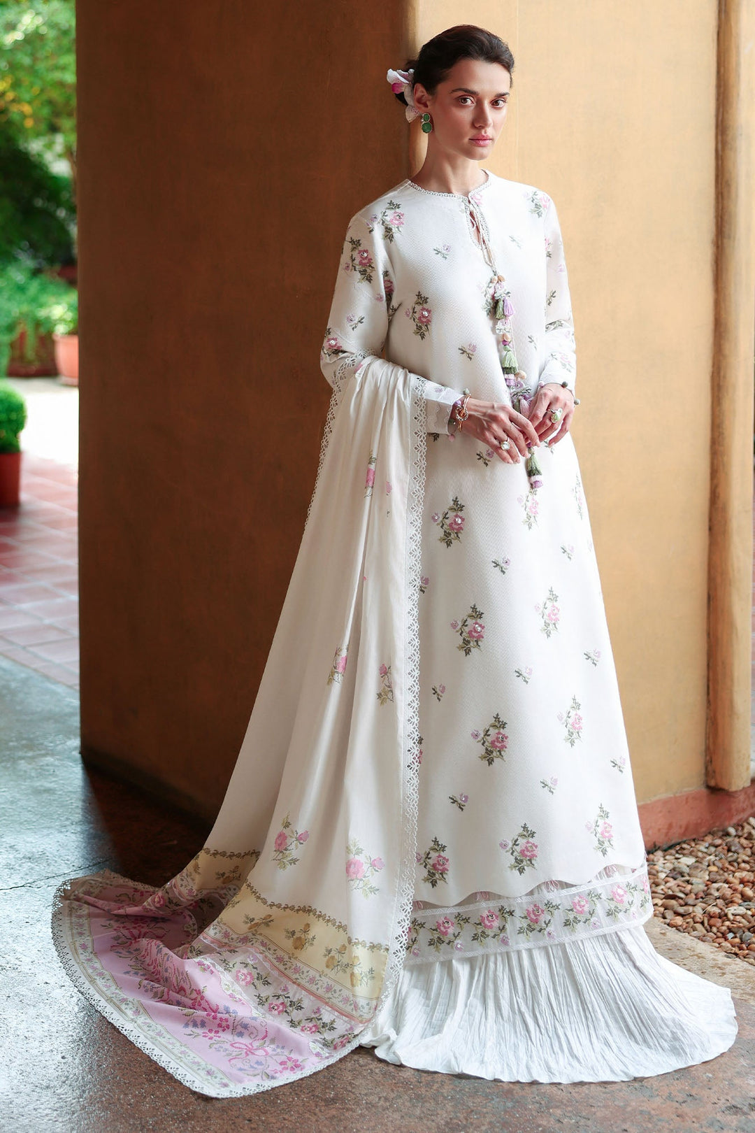 Cross Stitch - Garden Ivory Lawn Unstitch Suit For Women - 3 Piece - Studio by TCS
