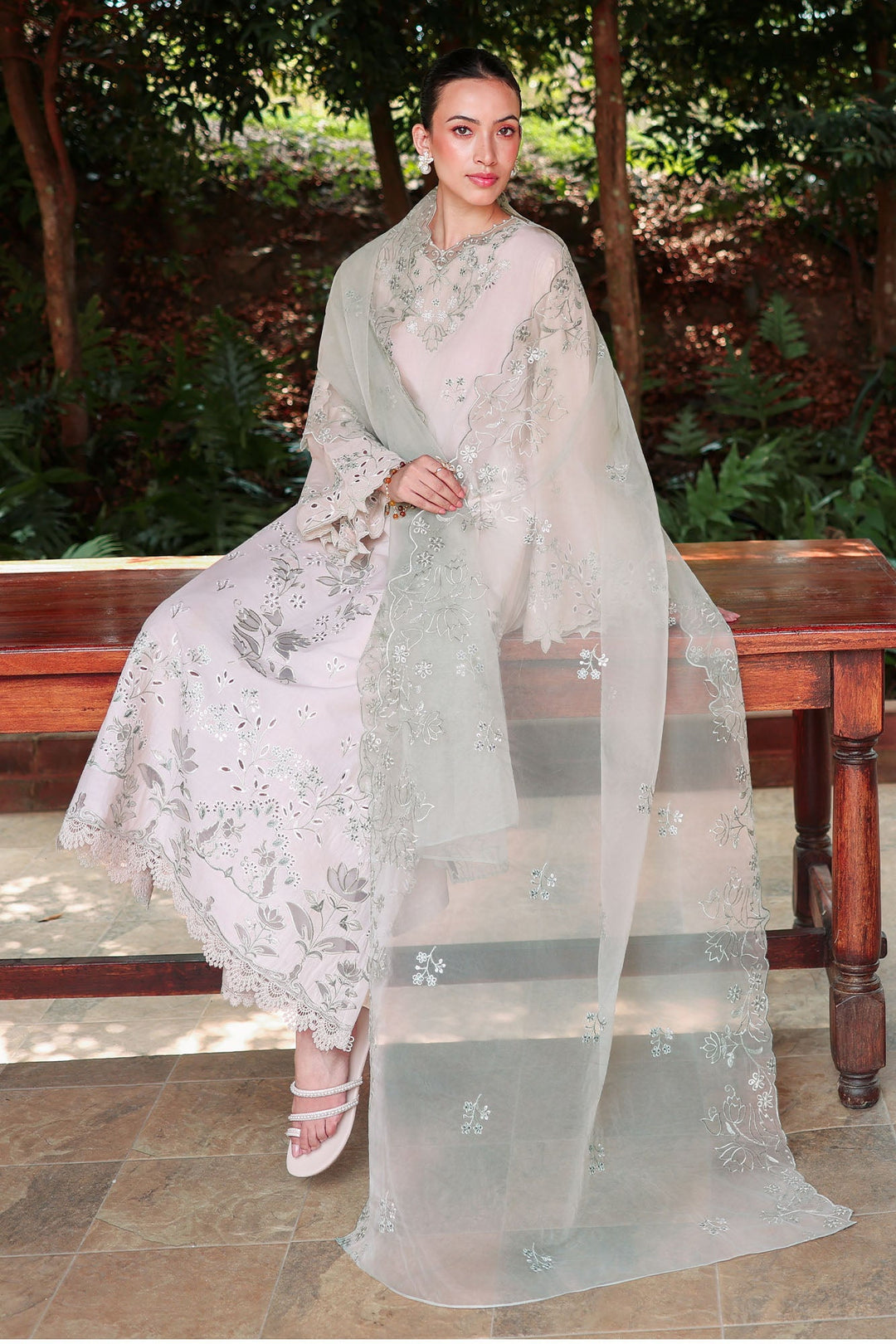 Cross Stitch - Pearl Sage Lawn Unstitch Suit For Women - 3 Piece - Studio by TCS