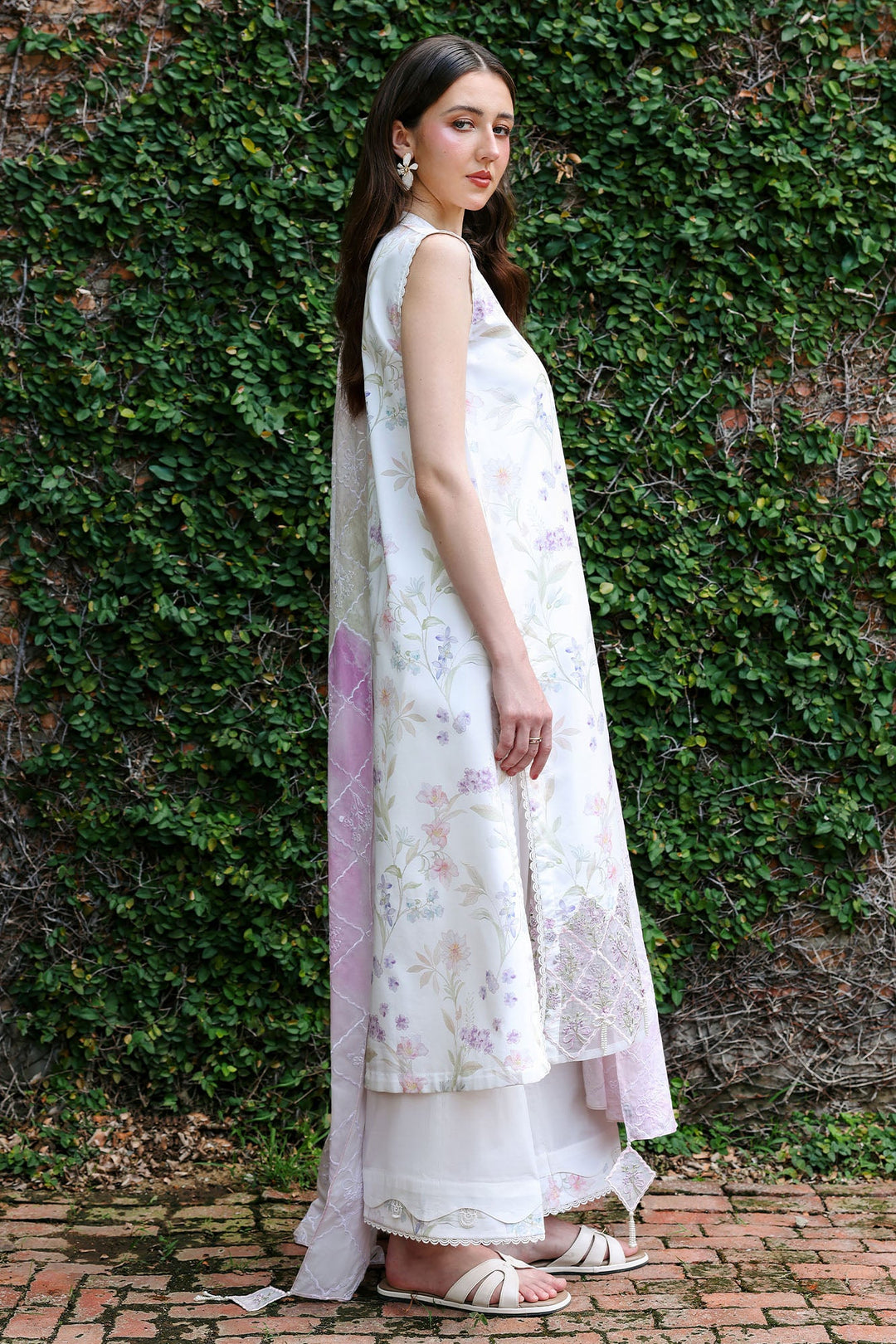 Cross Stitch - Meadow Dream Lawn Unstitch Suit For Women - 3 Piece - Studio by TCS