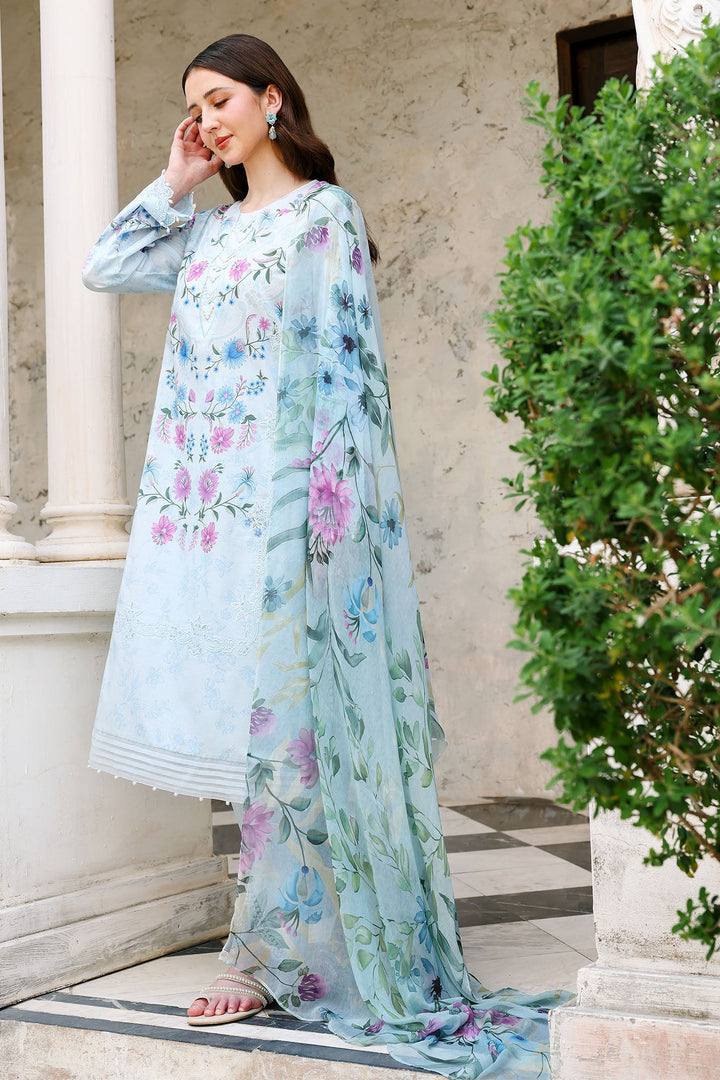 Cross Stitch - Aqua Glint Lawn Unstitch Suit For Women - 3 Piece - Studio by TCS