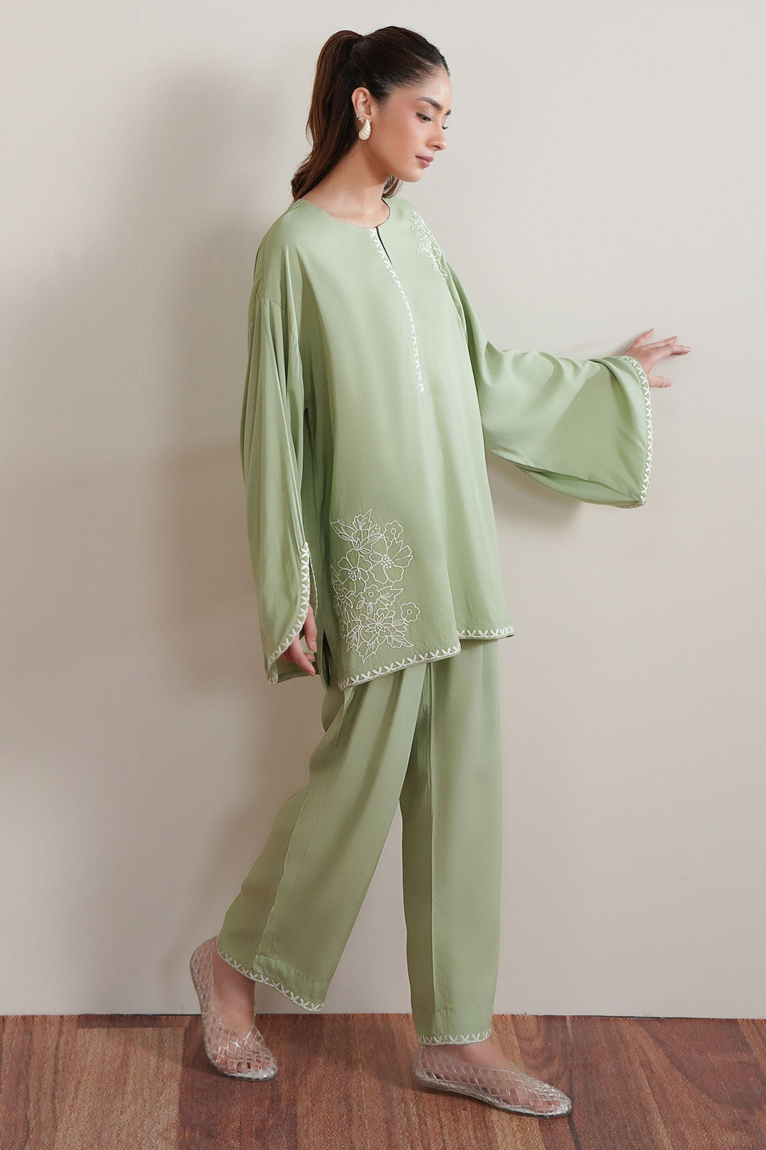 Cross Stitch Reed Rush 2 Piece Suit Green