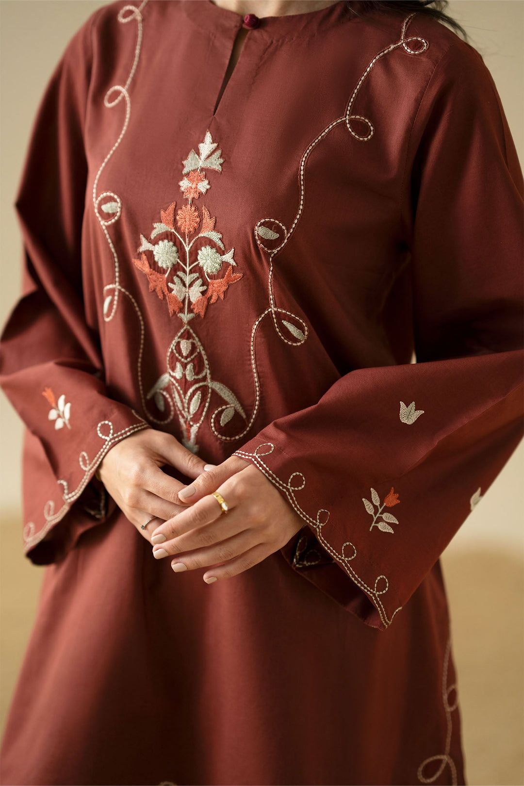 Cross Stitch Desert Sunset 3 Piece Suit Brown