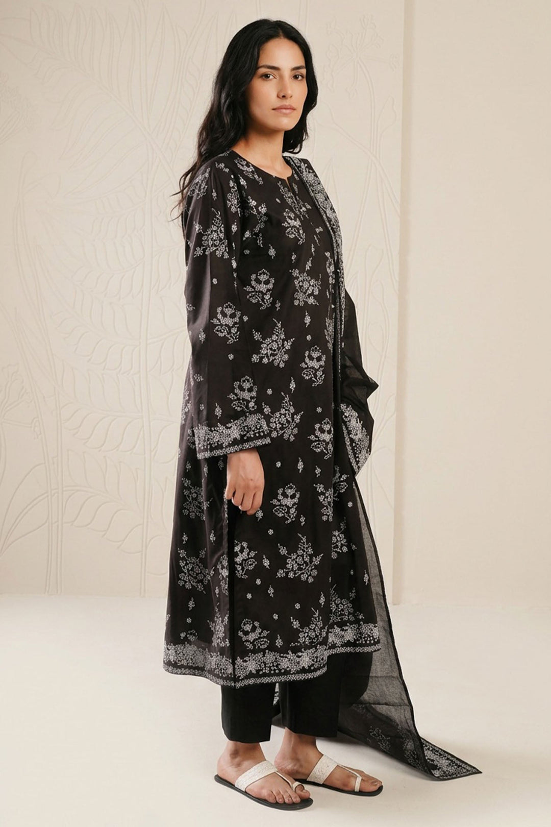 Cross Stitch - Phantom Black Lawn Suit For Women - 3 Piece - Studio by TCS