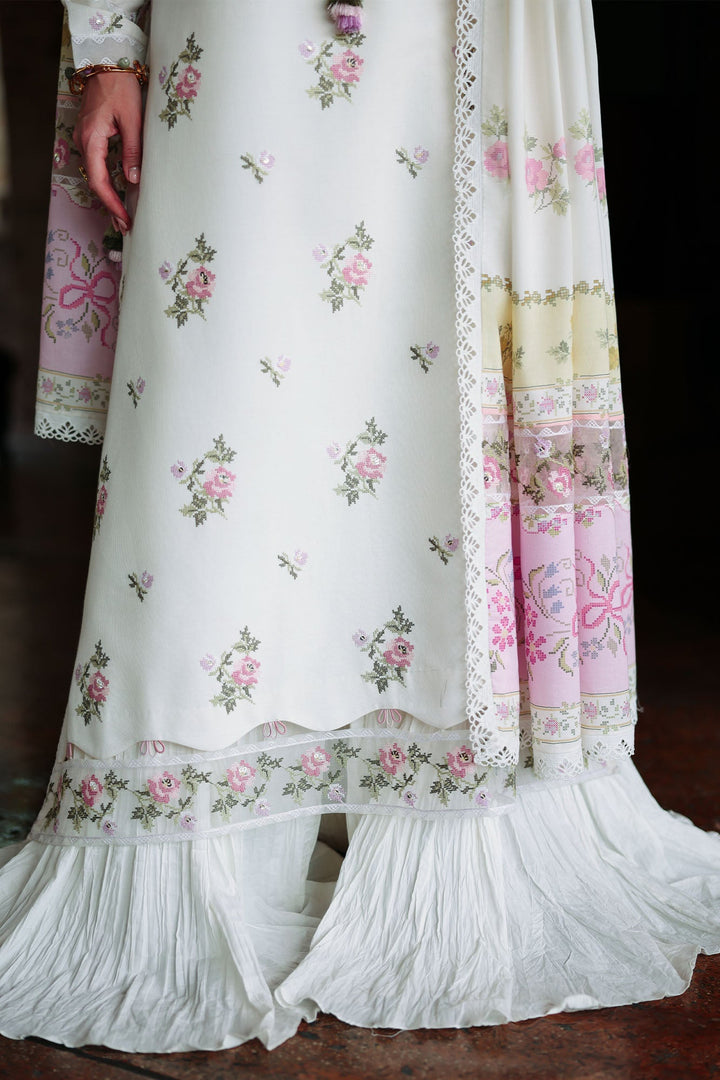 Cross Stitch - Garden Ivory Lawn Unstitch Suit For Women - 3 Piece - Studio by TCS
